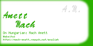 anett mach business card